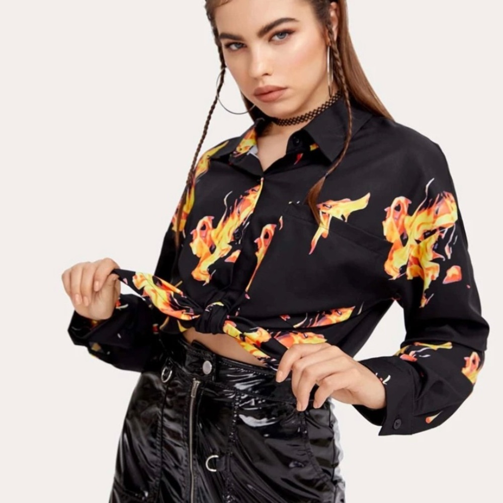 Fire button up shirt